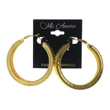 Gold-Tone Metal Hoop-Earrings #LQE2517