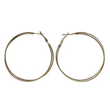 Gold-Tone Metal Hoop-Earrings #LQE2518