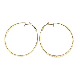 Gold-Tone Metal Hoop-Earrings #LQE2519