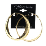 Gold-Tone Metal Hoop-Earrings #LQE2519