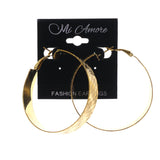 Gold-Tone Metal Hoop-Earrings #LQE2520