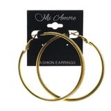 Gold-Tone Metal Hoop-Earrings #LQE2521