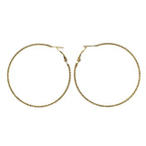 Gold-Tone Metal Hoop-Earrings #LQE2522