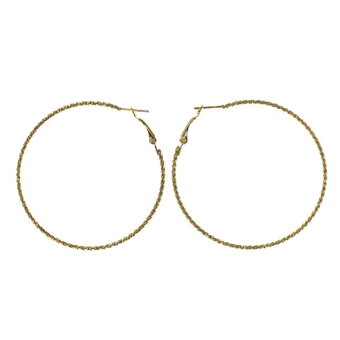 Gold-Tone Metal Hoop-Earrings #LQE2522