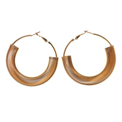 Gold-Tone Metal Hoop-Earrings #LQE2523