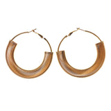 Gold-Tone Metal Hoop-Earrings #LQE2523