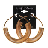 Gold-Tone Metal Hoop-Earrings #LQE2523