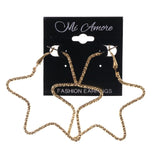Star Hoop-Earrings Gold-Tone Color #LQE2528