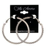 Silver-Tone Metal Hoop-Earrings #LQE2530