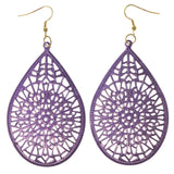 Purple Metal Dangle-Earrings #LQE2536