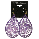 Purple Metal Dangle-Earrings #LQE2536