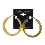 Gold-Tone Metal Hoop-Earrings #LQE2541