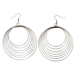 Silver-Tone Metal Dangle-Earrings #LQE2545