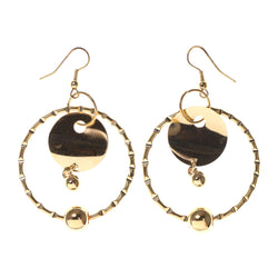 Gold-Tone Metal Dangle-Earrings #LQE2546