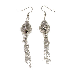 Silver-Tone Metal Dangle-Earrings #LQE2552