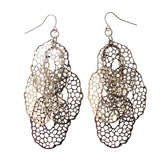 Silver-Tone & Black Colored Metal Chandelier-Earrings #LQE2567