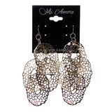 Silver-Tone & Black Colored Metal Chandelier-Earrings #LQE2567