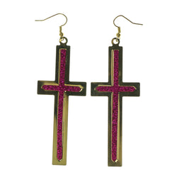 Colorful  Glitter Cross Dangle-Earrings #LQE2570