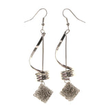 Silver-Tone Metal Dangle-Earrings #LQE2571
