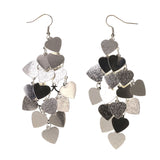 Heart Dangle-Earrings Silver-Tone Color #LQE2575