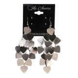 Heart Dangle-Earrings Silver-Tone Color #LQE2575