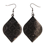Black & Silver-Tone Colored Metal Dangle-Earrings #LQE2581