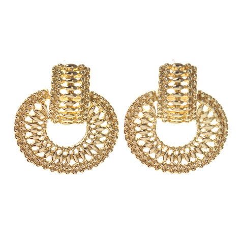 Gold-Tone Metal Drop-Dangle-Earrings #LQE2582