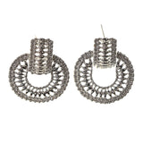 Silver-Tone Metal Drop-Dangle-Earrings #LQE2583