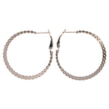 Silver-Tone Metal Hoop-Earrings #LQE2588