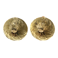 Gold-Tone Metal Stud-Earrings #LQE2597