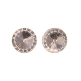 Silver-Tone Metal Stud-Earrings With Crystal Accents #LQE2599
