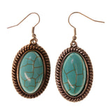 Blue & Silver-Tone Colored Metal Dangle-Earrings With Stone Accents #LQE2602