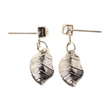 Leaf Drop-Dangle-Earrings Silver-Tone Color #LQE2611