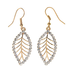 Leaf Dangle-Earrings Gold-Tone Color #LQE2612