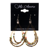 Gold-Tone & Multi Colored Acrylic Dangle-Earrings With Bead Accents #LQE2626