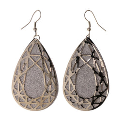 Glitter Sparkle Dangle-Earrings Silver-Tone Color #LQE2629