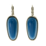 Blue & Silver-Tone Colored Metal Dangle-Earrings #LQE2632