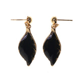 Black & Gold-Tone Colored Metal Dangle-Earrings #LQE2633
