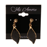 Black & Gold-Tone Colored Metal Dangle-Earrings #LQE2633