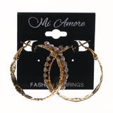 Flower Hoop-Earrings Gold-Tone Color #LQE2635