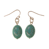 Blue & Silver-Tone Colored Metal Dangle-Earrings With Stone Accents #LQE2647