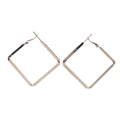 Silver-Tone Metal Dangle-Earrings With Crystal Accents #LQE2658