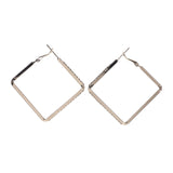 Silver-Tone Metal Dangle-Earrings With Crystal Accents #LQE2658