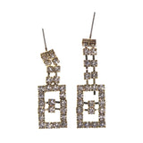 Silver-Tone & Gold-Tone Metal Dangle-Earrings Crystal Accents #LQE2669