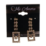 Silver-Tone & Gold-Tone Metal Dangle-Earrings Crystal Accents #LQE2669