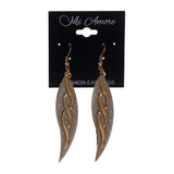 Colorful  Glitter Sparkle Leaf Dangle-Earrings #LQE2681