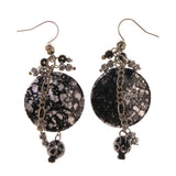 Colorful  Splatter Flower Dangle-Earrings #LQE2684