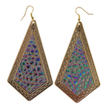 Colorful  Glitter Sparkle Rainbow Dangle-Earrings #LQE2685