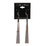 Glitter Sparkle Dangle-Earrings Silver-Tone Color #LQE2688