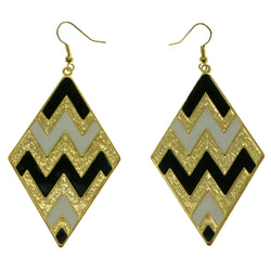 Gold-Tone & Multi Colored Metal Dangle-Earrings LQE269